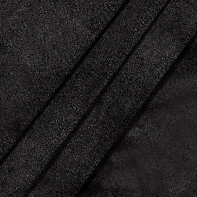 Myron Heavy Crushed Velvet Eyelet Room Darkening Thermal Drape Curtains, Black, 117cm Width x 137cm Drop