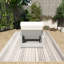 Chaise longue d'extérieur en osier beige avec dossier réglable et accoudoirs-1404948865