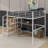 Full Size Metal Loft Bed With Desk And Lateral Storage Ladder-1938682883