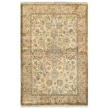 Silk Oriental Area Rug in Beige