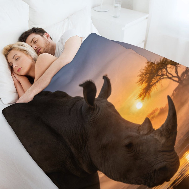 Jeté en flanelle Rhino Sunset Luxury, 30x40in