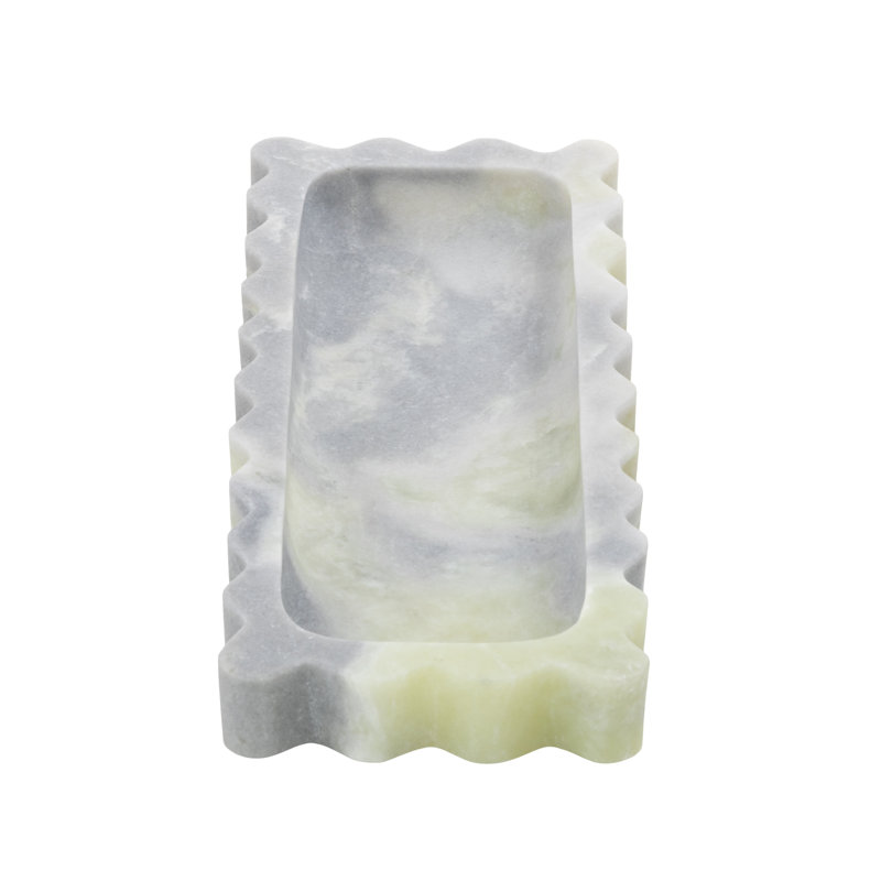 Plateau de salon Cole and Marble, L 12 po x P 5 po x H 1,25 po, Rectangulaire, Vert