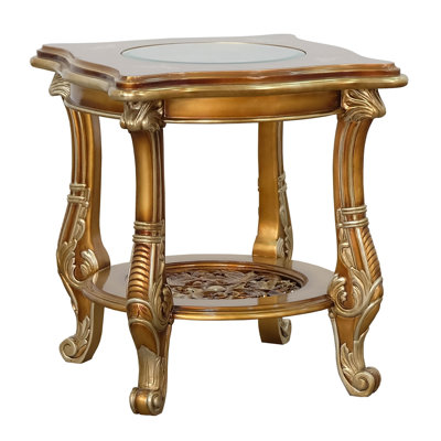 Table de bout à plateau en verre de la collection Saltz