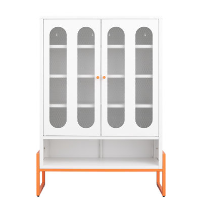 Double Door Shoe Cabinet With Magnetic Adjustable Shelves, 15cm - Proof Design, And Smooth Steel Handle For Home Use Dual Opening Butterfly Doors, 3 4 Airflow Ventilation