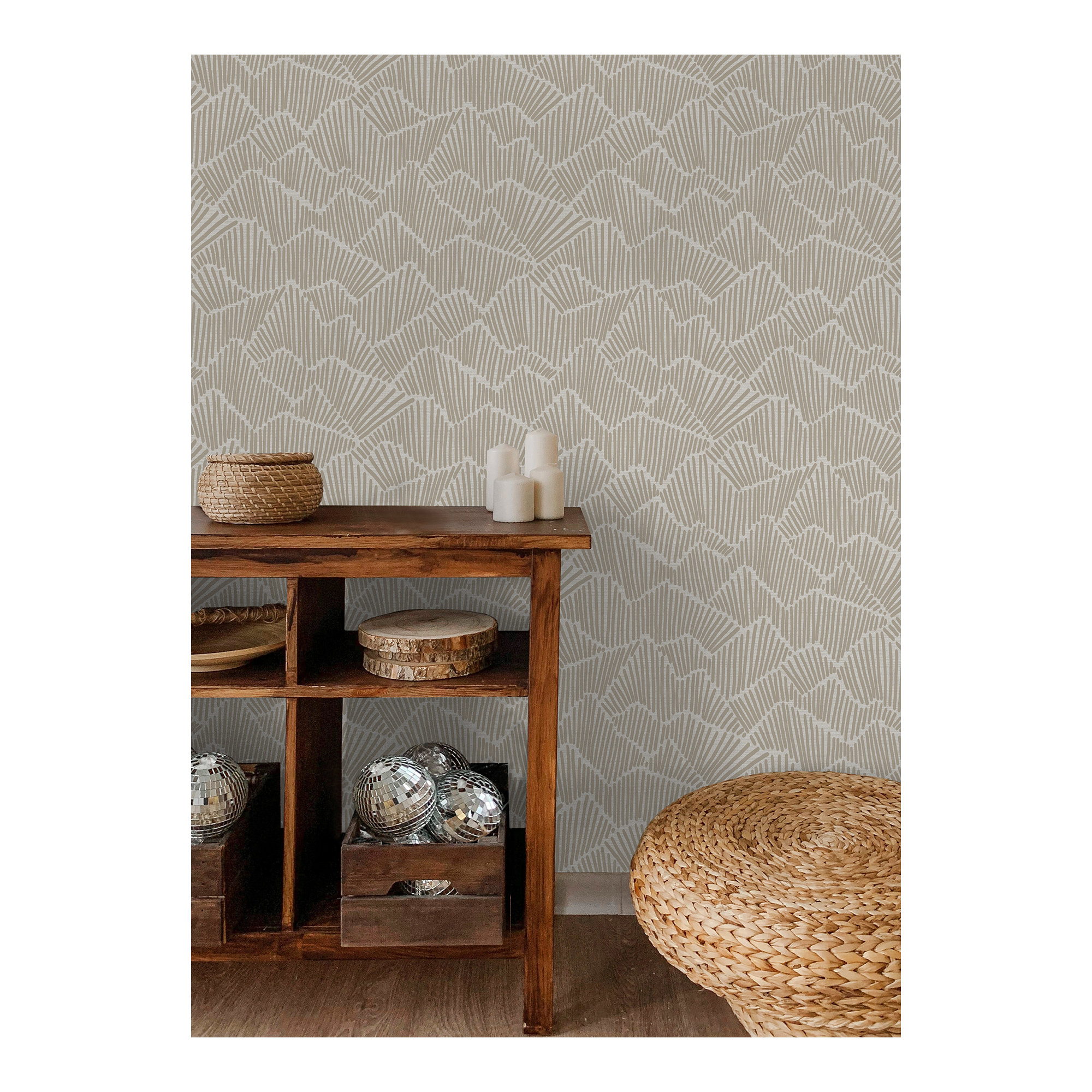 Adames Modern Peel & Stick Geometric Wallpaper, Beige