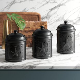 Park Designs 3-Piece Star Vine Canister Set, Cream/Black