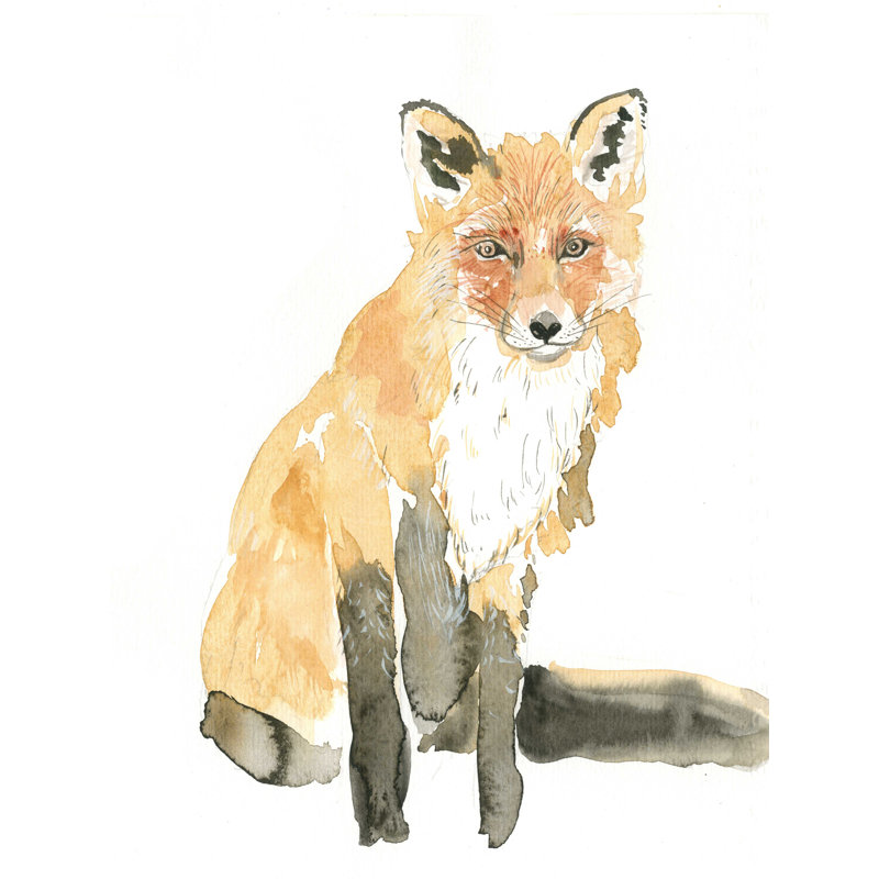 " Autumn Fox 2 " Painting Print, 16" H x 12" W