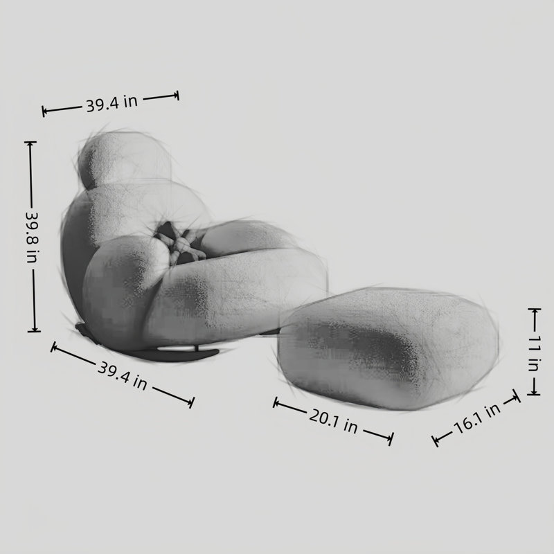 Chaise berçante moderne avec repose-pieds