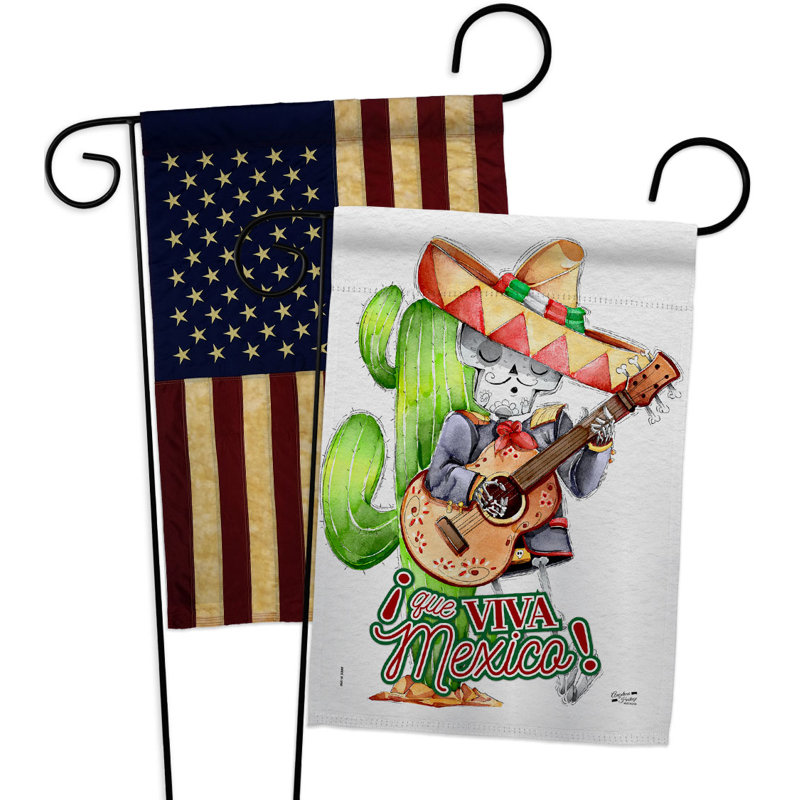 Double Sided 18.5 in. H x 13 in. W Polyester Cinco de Mayo Garden flag