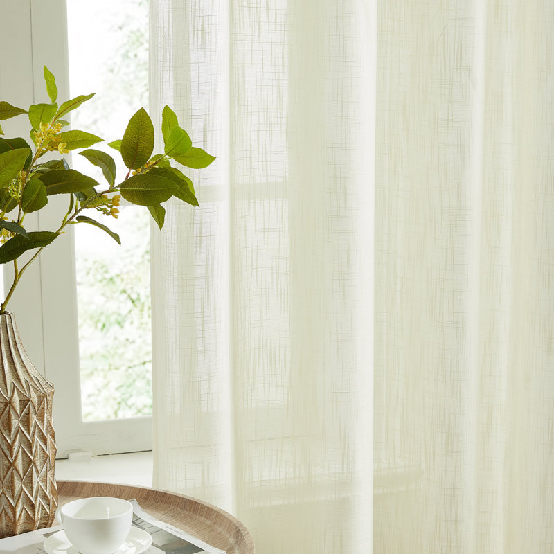 Semi Sheer Curtain Pair, 54" W x 84" L, Ivory
