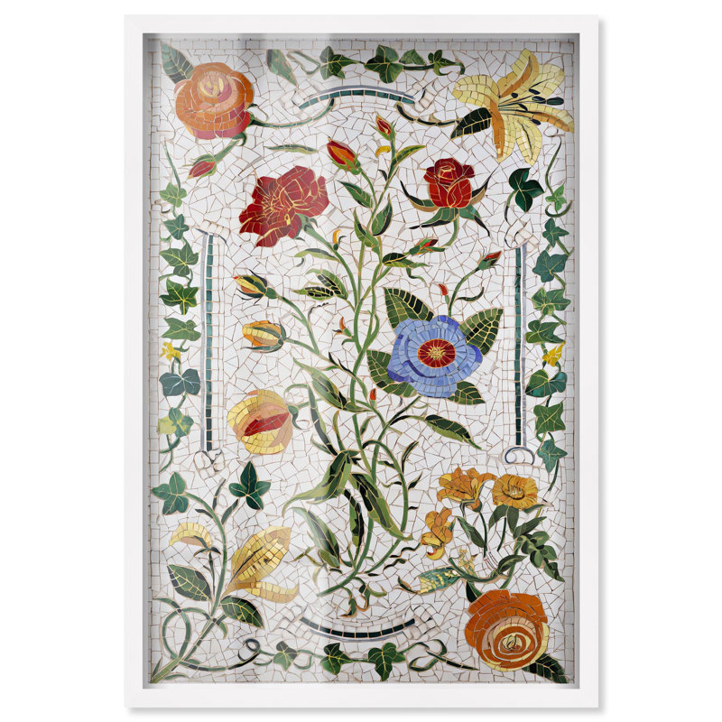 Victorian Posy, H 55 po x l 37 po, Blanc