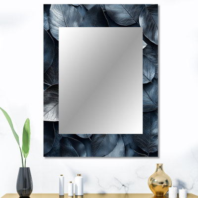 Pewter Leaves - grand miroir à feuilles, décor de miroir mural traditionnel