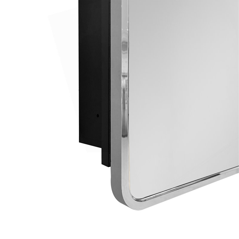 Armoire à pharmacie murale ou en métal argentée avec miroir, H 30 po x l 24 po x P 4,9 po