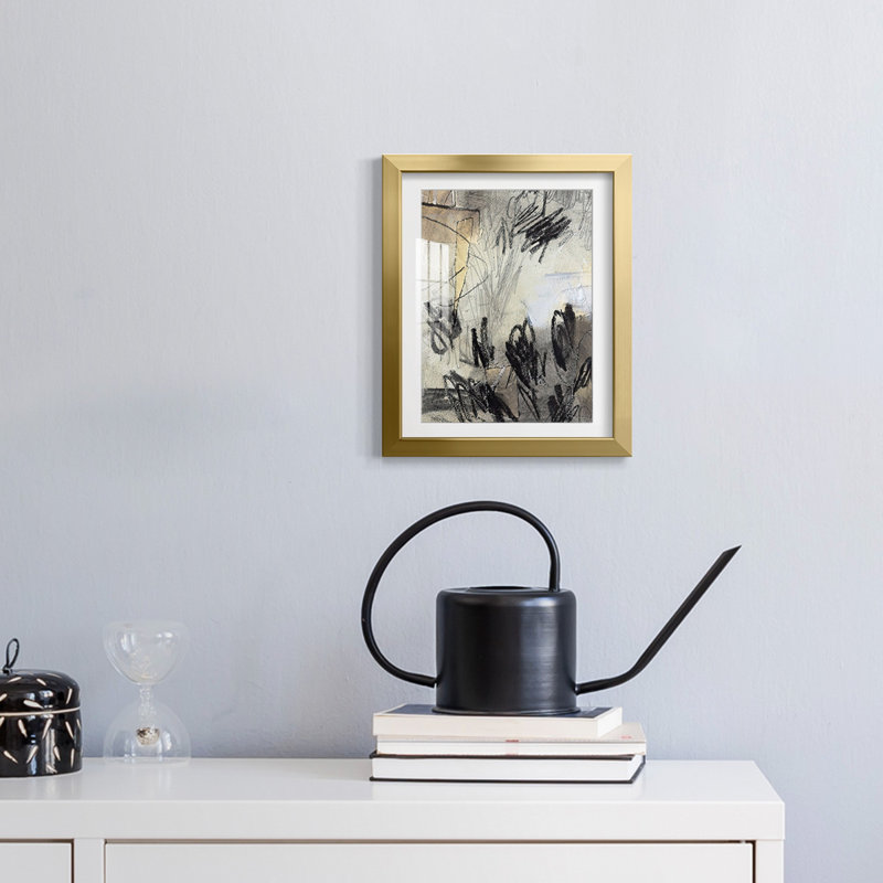 «Masked Notes» IV - Premium Gallery, H 28,5 po x l 20,5 po, Doré
