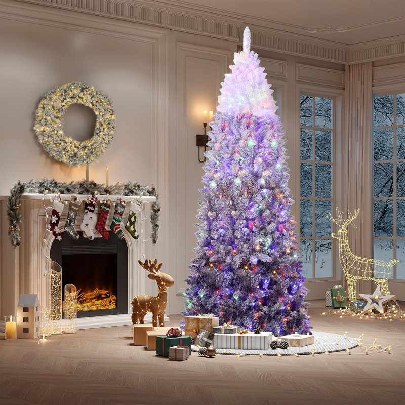 Lighted Artificial Christmas Tree, 182.9 cm H, Purple