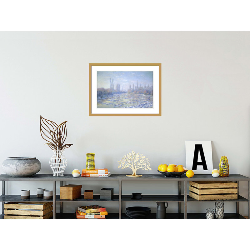 «Les Glacons» par Claude Monet, impression giclée encadrée, H 21,5 po x l 29,5 po