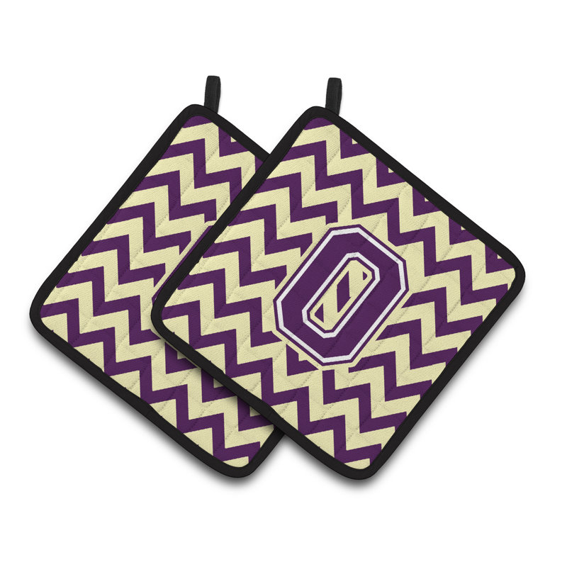 Poignée à chevrons, O, Mauve / doré clair