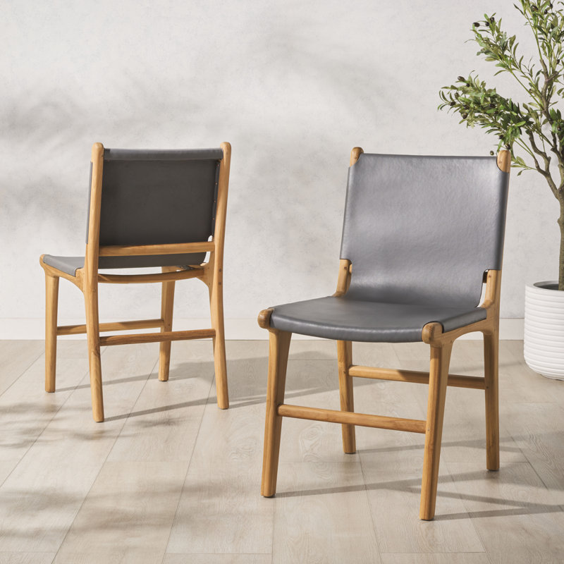 Cassaphina Leather Dining Chair, Gray