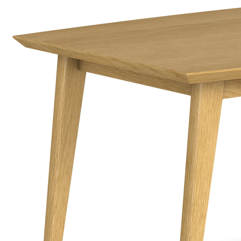 Mid-Century Modern Oak Wood Rectangular Dining Table for Six