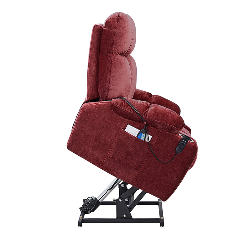 Fauteuil inclinable électrique avec massage à 8 points et chaleur lombaire, dossier et repose-pieds indépendants réglables