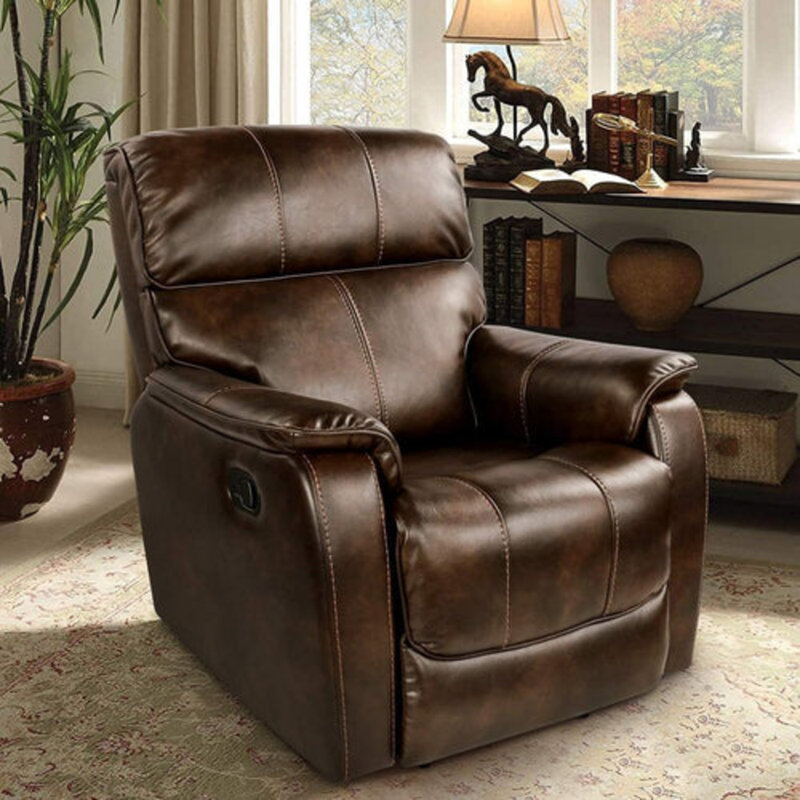 Fauteuil inclinable surdimensionné en cuir Vegan