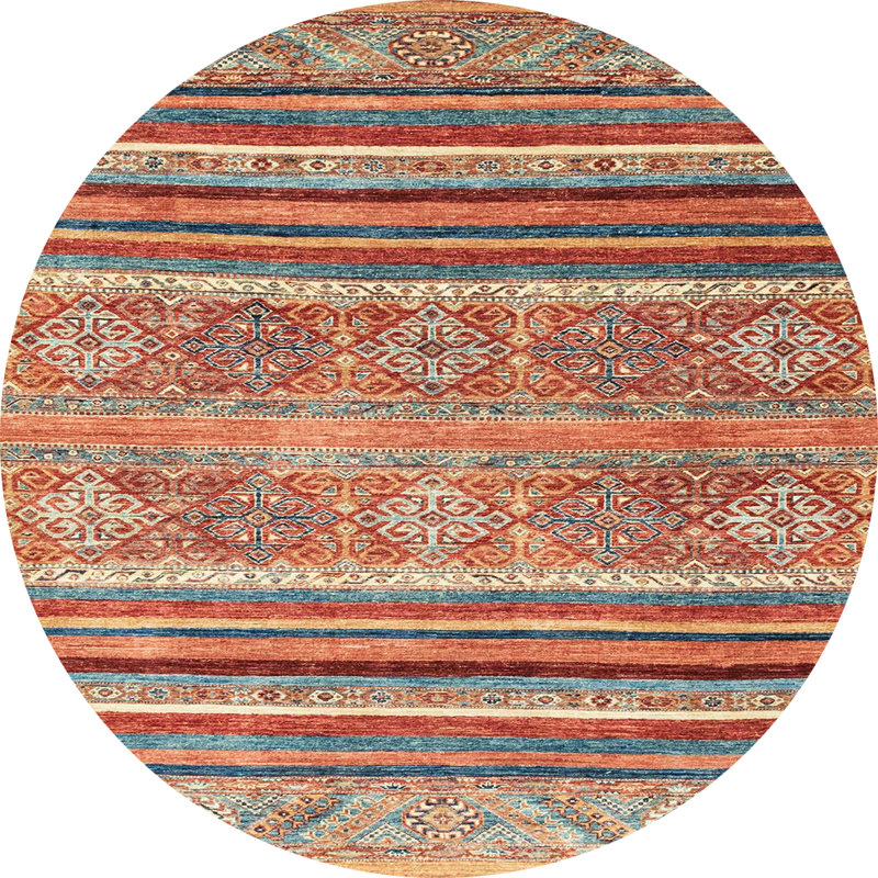 Abstract Indoor Rug, Round 5'