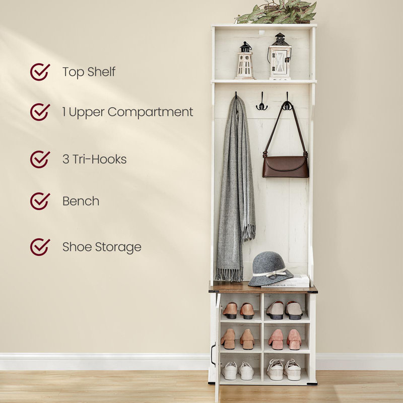 Hall Tree With Bench And Shoe Storage