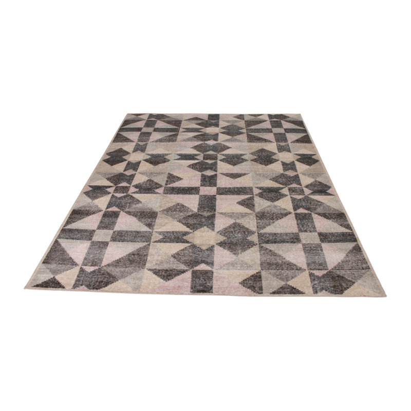 Distressed Homage Wool Geometric Area Rug, Rectangle 10' x 14'