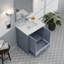 Meuble-lavabo gris foncé 30 po X P 22 po D, dessus en marbre de Carrare et ensemble de robinet-117978688