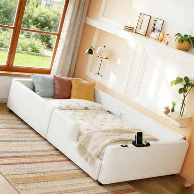 Twin Size Upholstered Platform Bed