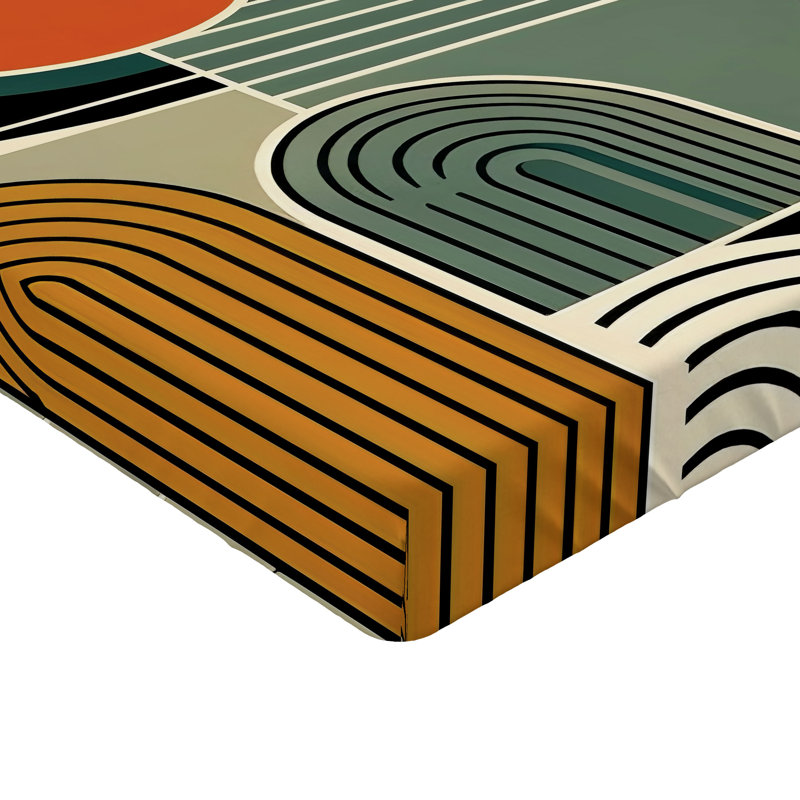 Microfiber Abstract Fitted Sheet, Queen