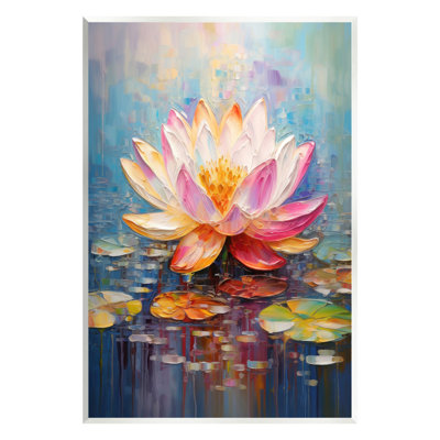 Modern Lotus Bloom Wall Plaque Art by Gina Kelly