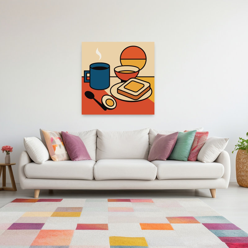 Tableau mural rétro simple pour table de petit-déjeuner, H 48 po x l 48 po
