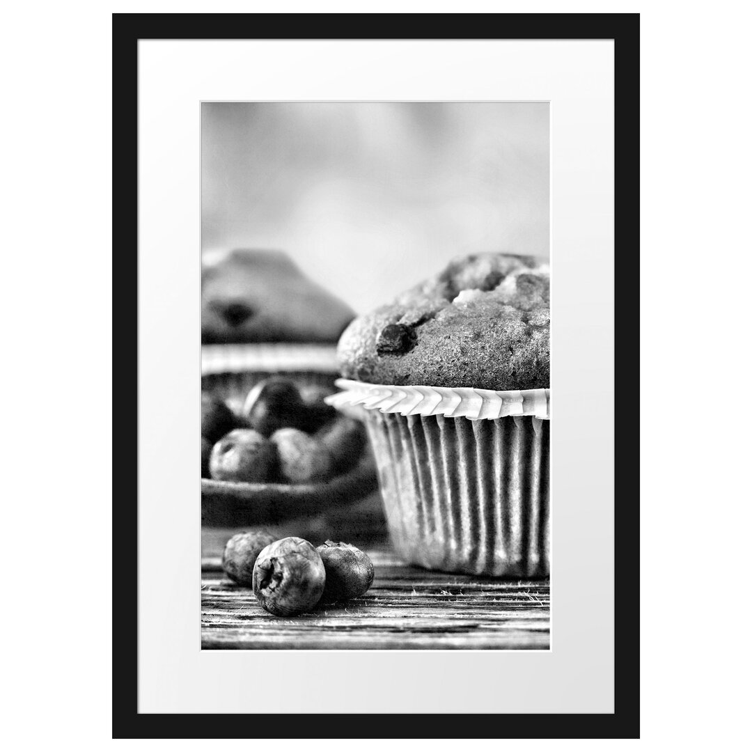 Gerahmtes Poster Muffins Blaubeeren