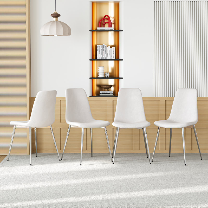 Boffa 18.9'' H Dining Chair, White, Silver