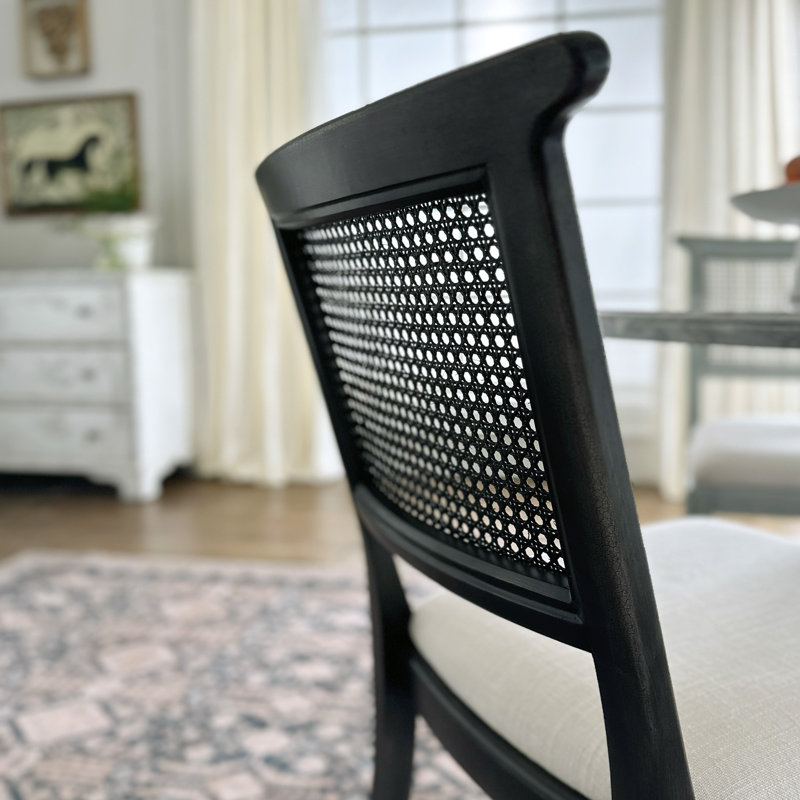 Charleston Upholstered Seat Side Chair, Black
