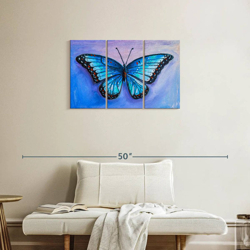 Brampt Blue Butterfly, 20" H x 33" W