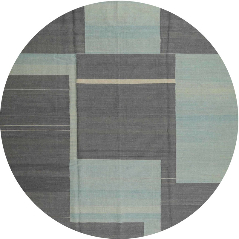 Tapis gris zone contemporaine, Rond 3 pi