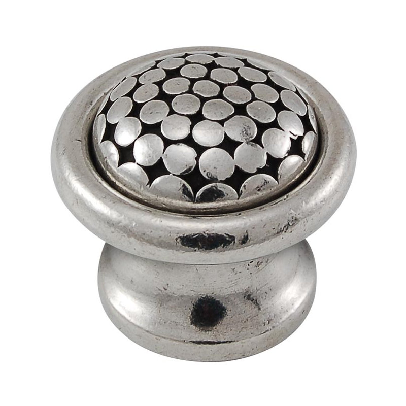 Tiziano Mushroom Knob, 1.25" H x 1.25" W x 1" D, Vintage Pewter