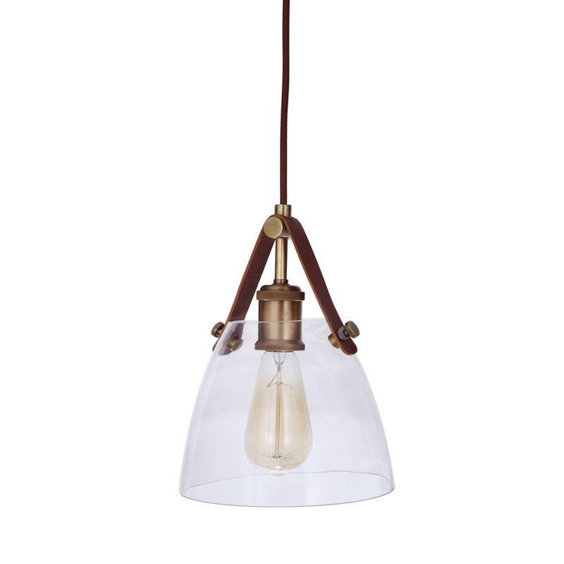 Luminaire suspendu conique à 1 lumière Fransen, Laiton rétro