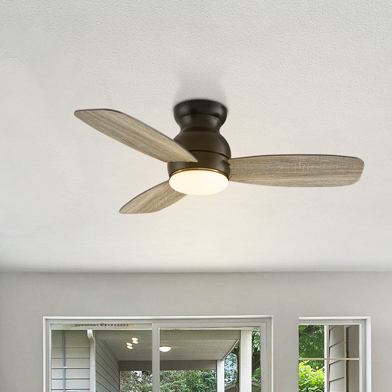 Ventilateur de plafond intelligent 44 "avec lumière et télécommande, Noir