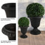 Paquet de 2 jardinières d'extérieur - grandes et petites jardinières à urne - pots à plantes en plastique pour décoration intérieure, extérieure ou porche par Pure Garden (noir)-1399743690