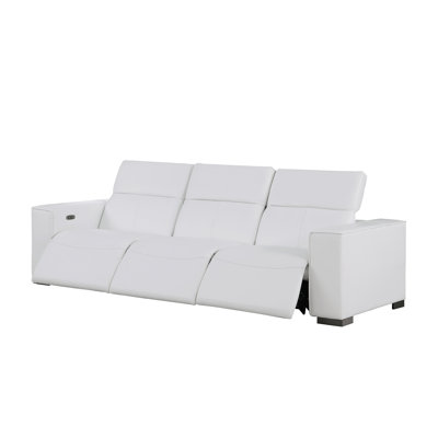 Luxueux canapé inclinable électrique en cuir véritable avec trois fauteuils inclinables et appuis-tête électriques