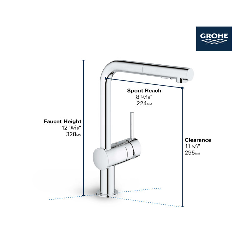 Minta® Pull Out Single Handle Kitchen Faucet with Accessories, SuperSteel Infinity
