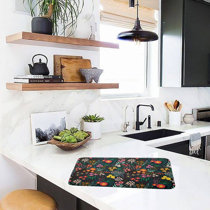  Kitchen Basics Dish Drying Mat XL for Kitchen, Absorbent,  Reversible Microfiber Dish Mat, 18 Inch x 24 Inch, Black: Home & Kitchen