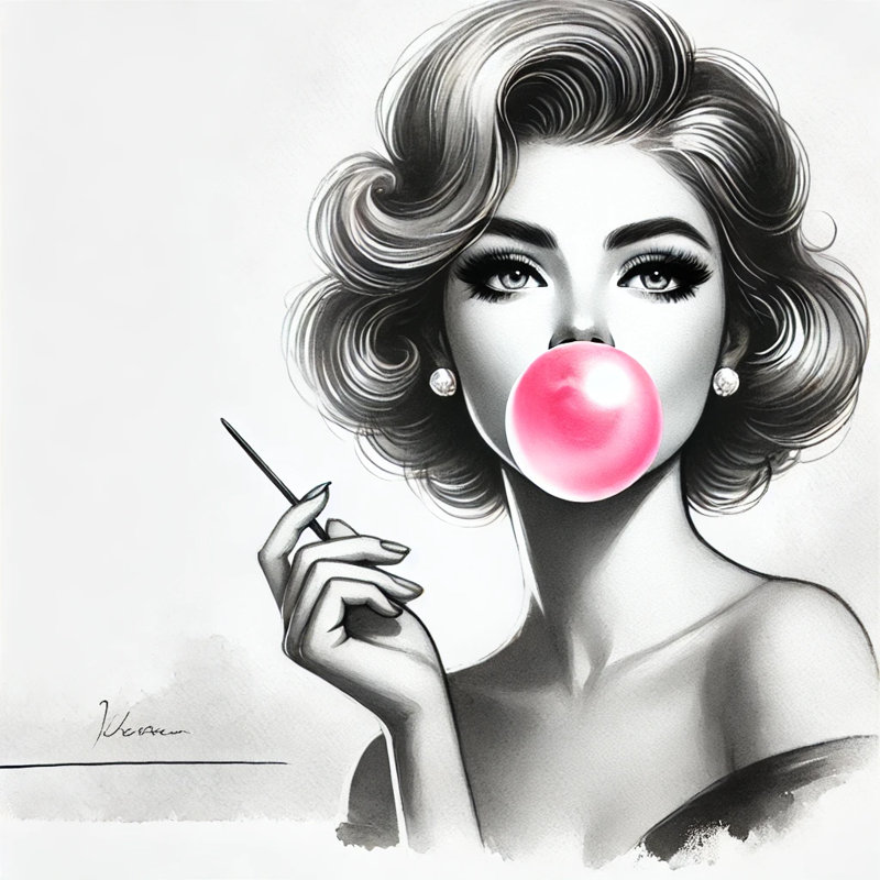 Art sur toile Elegant Bubblegum, H 30 po x l 30 po x P 1,5 po