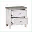 Blanc classique 2 tons & amp; Table de chevet grise à 2 tiroirs - sans assemblage