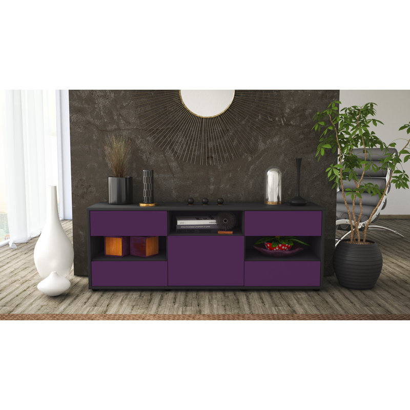 Yarger TV Stand, Purple / Matte Anthracite