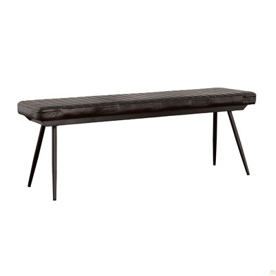 Banc à coussins espresso et capitonné noir