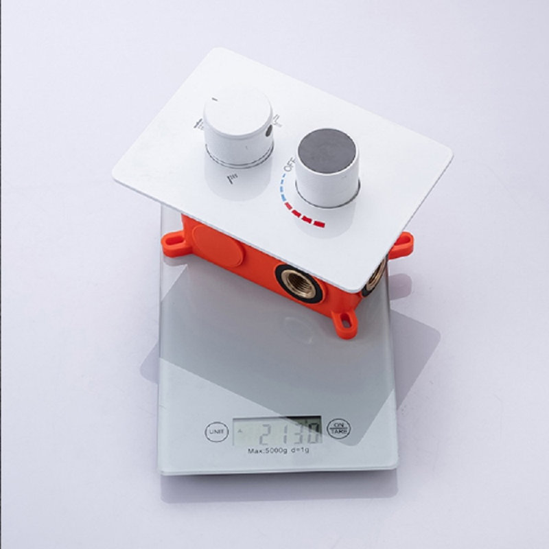 Rimini 3-Function LED White Smart Digital Shower Mixer – Thermostatic Control with Modern Design